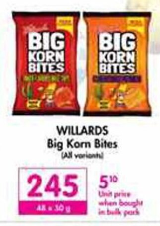 Makro Willards Big Korn Bites (All Variants) offer