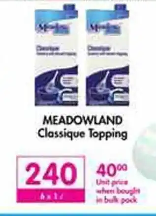 Makro MEADOWLAND Classique Topping 6 x 1L offer