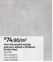 Leroy Merlin Lethabo Grey Eco Ceramic Floor Tiles L350mm x W350mm-Per Sqm offer