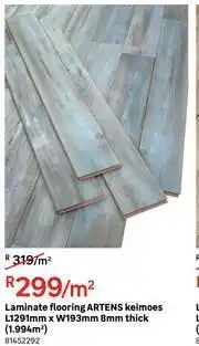 Leroy Merlin Artens Keimoes Laminate Flooring L1291mm x W193mm 8mm Thick (1.994Sqm)-Per Sqm offer