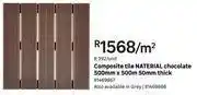 Leroy Merlin Composite Tile Naterial Chocolate 500mm x 500mm x 50mm Thick 81469867-Per Sqm offer