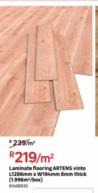 Leroy Merlin Laminate flooring artens vinto l1286mm x w194mm 8mm thick (1.996m2/box) offer