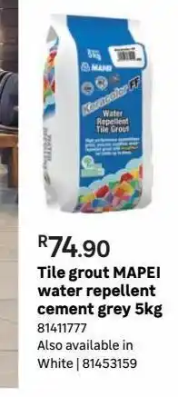 Leroy Merlin Tile grout mapei water repellent cement grey 5kg offer