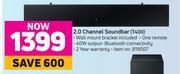 Game Samsung 2.0 Channel Soundbar T400 offer