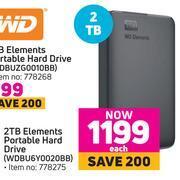 Game WD 2TB Elements Portable Hard Drive WDBU6Y0020BB offer