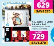Game HP 652 Black/Tri-Colour Ink Value Pack offer
