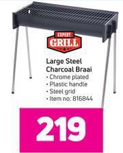 Game Expert Grill Large Steel Charcoal Braai offer