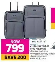 Game Mainstays 2 Piece Travel Set Grey Melanged offer
