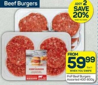 Pick n Pay PnP Beef Burgers Assorted 400-800g offer