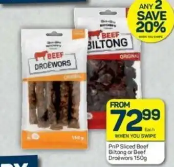 Pick n Pay PnP Sliced Beef Biltong or Beef Droëwors 150g offer