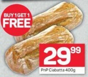 Pick n Pay PnP Ciabatta 400g offer