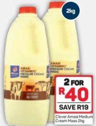 Pick n Pay Clover Amasi Medium Cream Maas 2kg offer