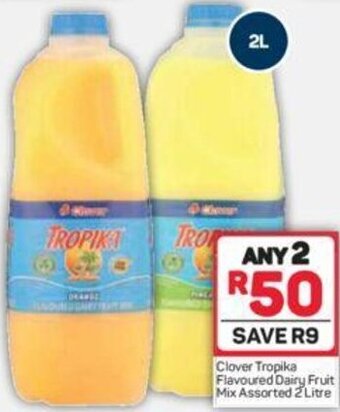 Pick n Pay Clover Tropika Flavoured Dairy Fruit Mix Asstd 2L offer