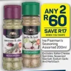 Pick n Pay Ina Paarman's Seasoning Assorted 200ml offer