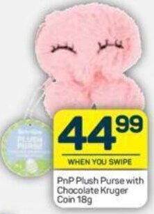 Pick n Pay PnP Plush Purse with Chocolate Kruger Coin 18g offer