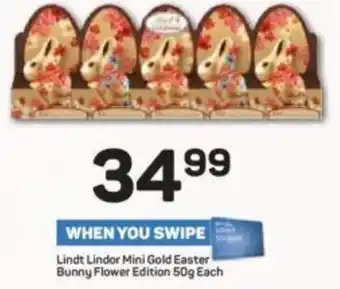 Pick n Pay Lindt Lindor Mini Gold Easter Bunny Flower Edition 50g offer