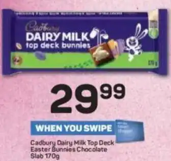 Pick n Pay Cadbury Dairy Milk Top Deck Easter Bunnies Chocolate Slab 170g offer