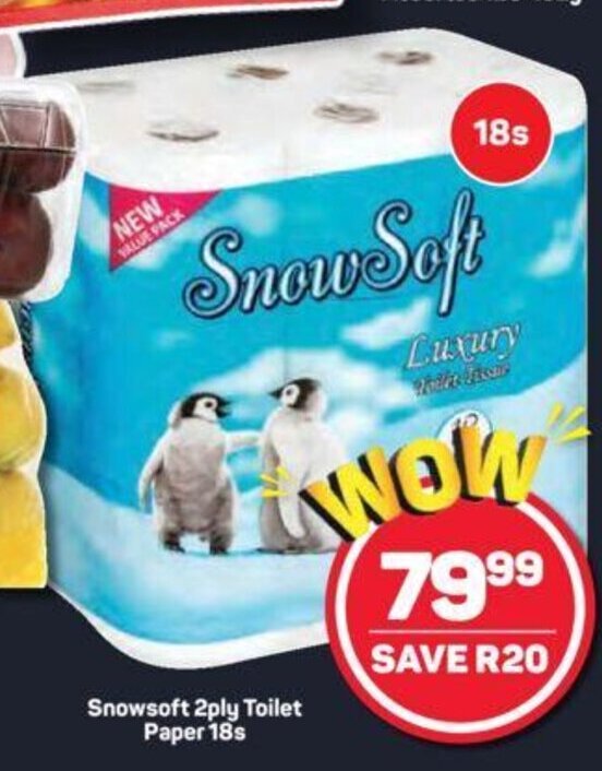 Snowsoft 2ply Toilet Paper 18s offer at Pick n Pay