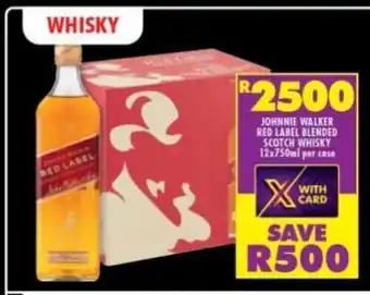 Shoprite Liquor Johnnie Walker Red Label Blended Scotch Whisky 12 x 750 ml per case offer