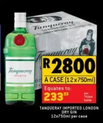 Shoprite Liquor Tanqueray Imported London Dry Gin 12 x 750 ml per case offer