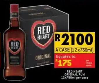 Shoprite Liquor Red Heart Original Rum 12 x 750ml per case offer