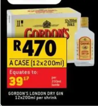 Gordon's London Dry Gin 12 x 200ml per shrink