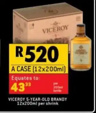 Shoprite Liquor Viceroy 5-Year-Old Brandy 12 x 200ml per shrink offer