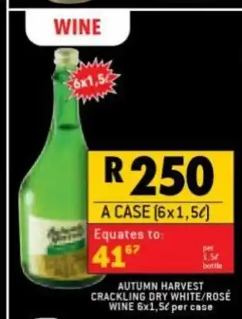 Shoprite Liquor Autumn Harvest Crackling Dry White / ROse Wine 6 x 1.5L per case offer