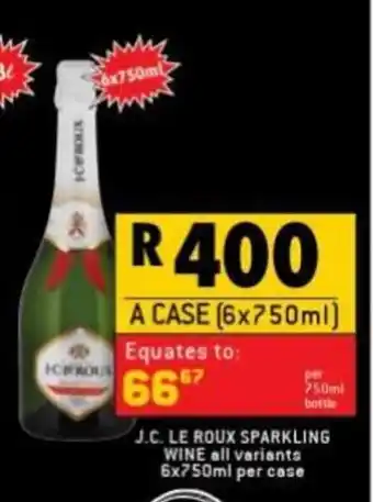J.C Le Roux Sparkling Wine All Variants 6 x 750ml per case