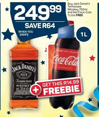 Pick n Pay Liquor Jack Daniel's Tennessee Whiskey & Coca-Cola offer