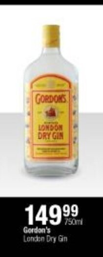 Checkers Liquor Shop Gordon's London Dry Gin 750ml offer