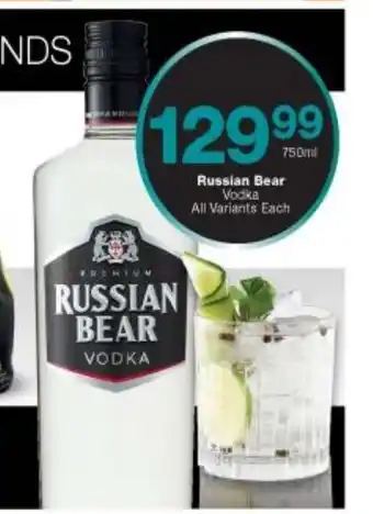 Checkers Liquor Shop Russian Bear 750ml offer