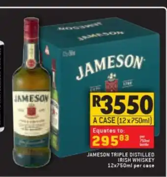 Shoprite Liquor Jameson Triple Distilled Irish Whiskey 12x750ml offer