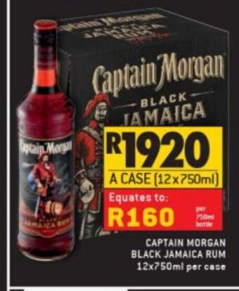 Shoprite Liquor Captain Morgan Black Jamaica Rum 12x750ml offer