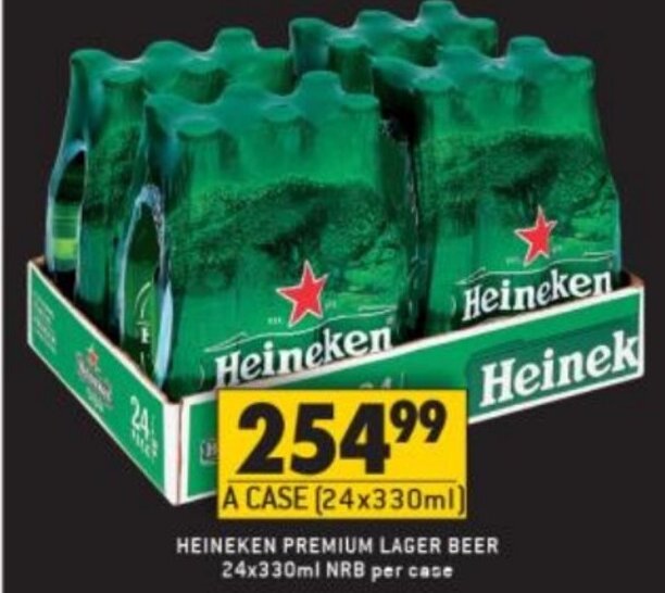 Heineken Premium Lager Beer 24x330ml offer at Shoprite Liquor