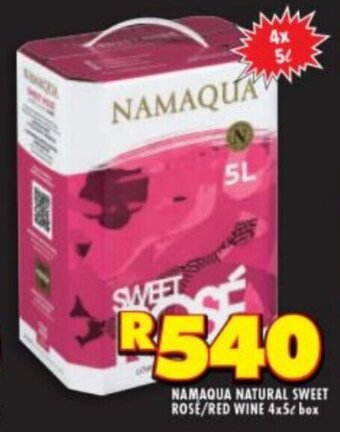 Namaqua Natural Sweet Rosé/ Red Wine 4x5L