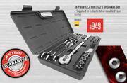 Builders Warehouse Mastercraft 18 Piece 12.7mm 1/2" Dr Socket Set offer