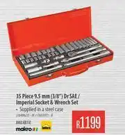 Builders Warehouse Mastercraft 35 Piece 9.5mm 3/8" Dr Imperial Socket & Wrench Set offer