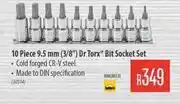 Builders Warehouse Mastercraft 10 Piece 9.5mm 3/8" Dr Torx Bit Socket Set offer
