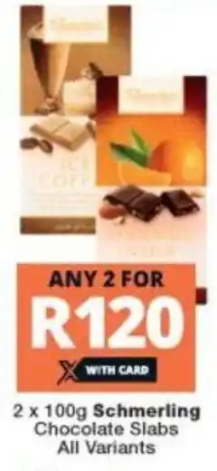 Checkers Schmerling Chocolate Slabs 2x100g offer