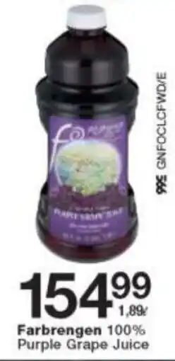 Checkers Farbrengen 100% Purple Grape Juice offer