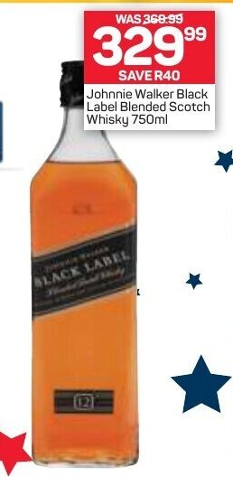 Pick n Pay Liquor Johnnie Walker Black Label Blended Scotch Whisky 750ml offer