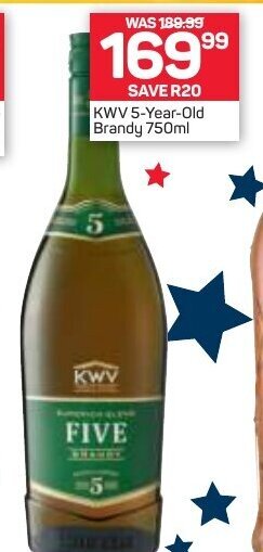 Pick n Pay Liquor KWV 5-Year-Old Brandy 750ml offer
