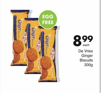Save De Vries Ginger Biscuits 200g offer