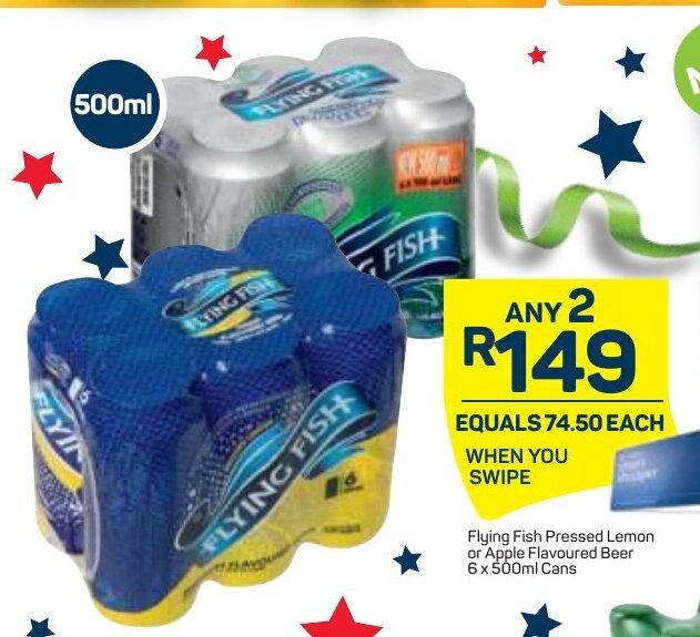 Flying Fish Pressed Lemon or Apple Flavoured Beer 6x500ml offer at Pick
