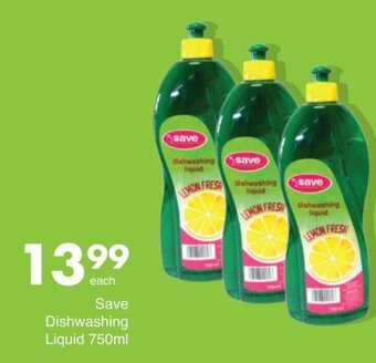 Save Save Dishwashing Liquid 750 ml offer