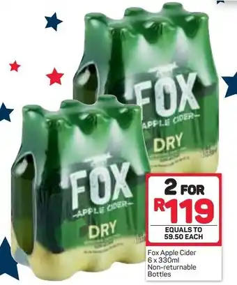 Pick n Pay Liquor Fox Apple Cider 6x330ml offer