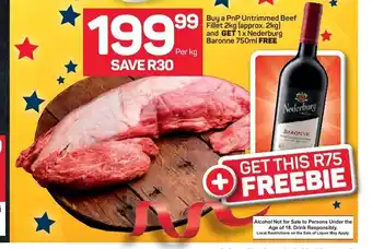 Pick n Pay PnP Untrimmed Beef Fillet 2kg offer