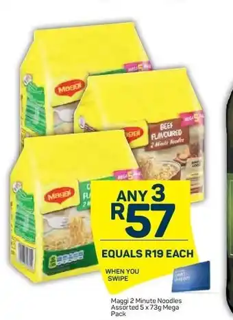 Pick n Pay Maggi 2 Minute Noodles Assorted 5x73 Mega Pack offer