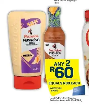 Pick n Pay Nando's Peri-Peri Sauce or Perinaise Assorted 250ml/365g offer